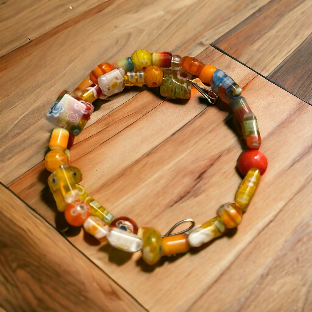 Multicolored glass beads